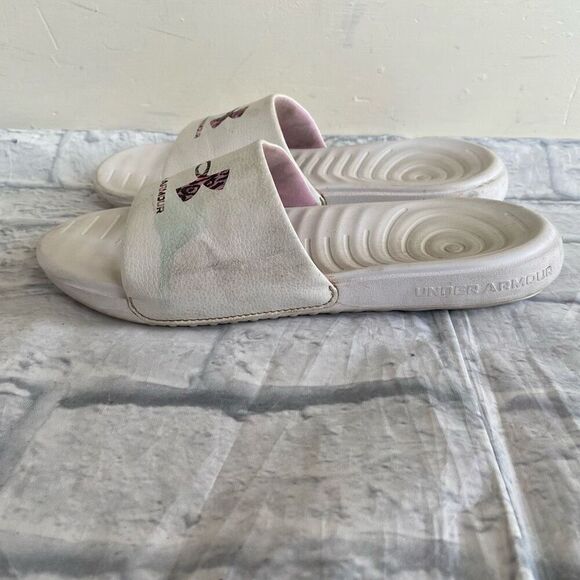 Under Armour women 8 slides w/comfort sole white - Picture 6 of 9